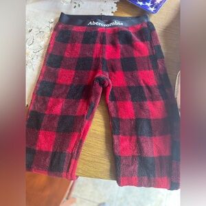 Abercrombie Kids Red and Black Plaid Pajama Bottoms